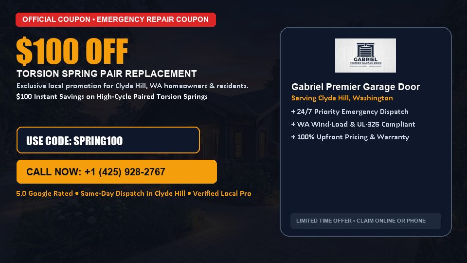 Gabriel Premier Garage Door $100 OFF Dual Torsion Spring Replacement